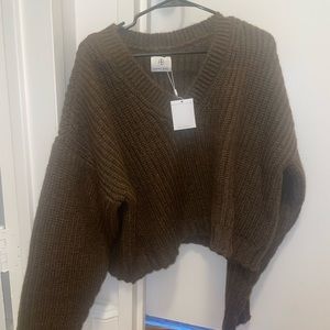ANINE BING Brown V-Neck Sweater. Brand new never before worn.